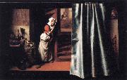Eavesdropper with a Scolding Woman, MAES, Nicolaes